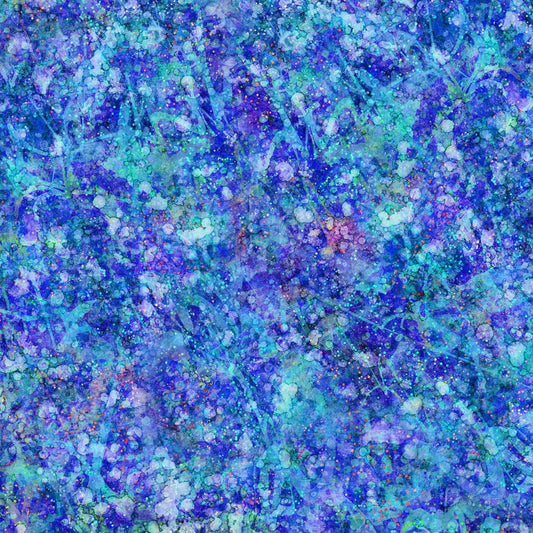 44"  - Digitally Printed Batik "Green/Blue" - 100% Cotton