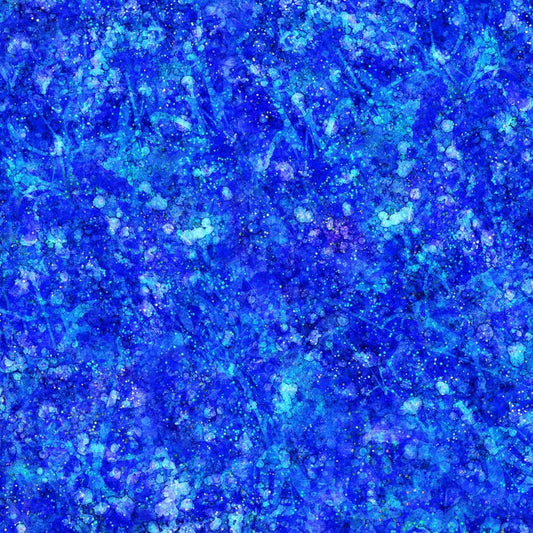 44"  - Digitally Printed Batik "Dk Blue/Green" - 100% Cotton