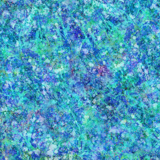 44"  - Digitally Printed Batik "Blue/Green2" - 100% Cotton