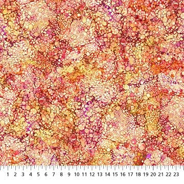 44"  - Digitally Printed Batik "Lt Orange" 7- 100% Cotton