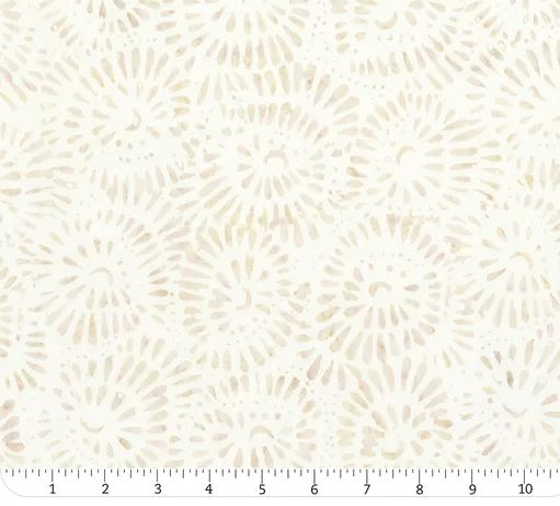 43"  -Batik - "Bead Flowers" - Cream - 100% Cotton