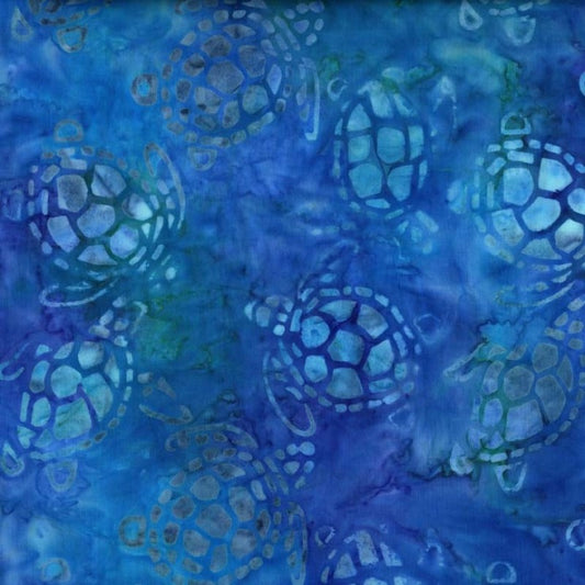 44"  - Michael Miller - Batik - Sea Turtles -  "Turquoise" - 100% Cotton