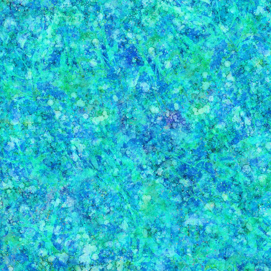 44"  - Digitally Printed Batik "Aqua" - 100% Cotton