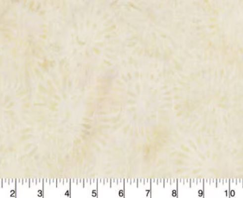 44"-Bead Flowers Cream Batik -100% cotton