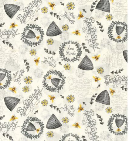 44"  - "Beehives and Sunflowers" - 100% Cotton