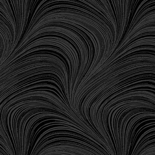 108" Benartex Wave Texture - Black  100% Cotton