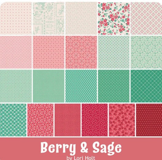 Riley Blake -Charm Pack - "Berry & Sage" -5"x5" -42 pcs