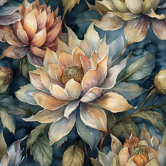 44"  - MOOK Fabrics-  " Botanicals"  -  100% Cotton