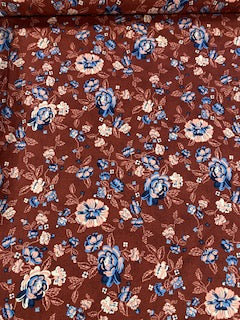 44"-Boundless - "Stitches and Stripes" floral  100% Cotton