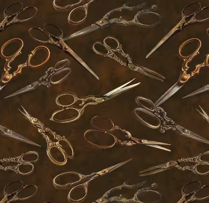 44"  -Blank Quilting-"Scissors"  - 100% Cotton