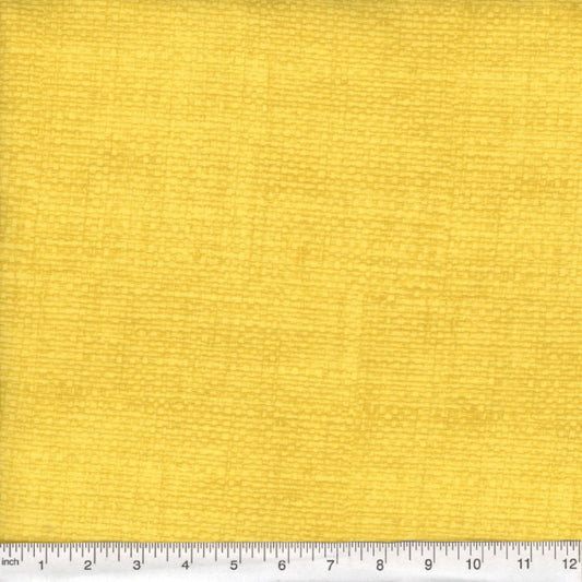 44"-Burlap Print - Yellow - 100% Cotton