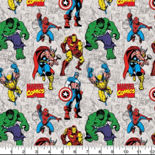 Marvel Precut Yard Superimposed Characters