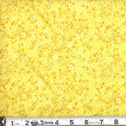 44"-"Confetti Floral"-Yellow - 100% Cotton