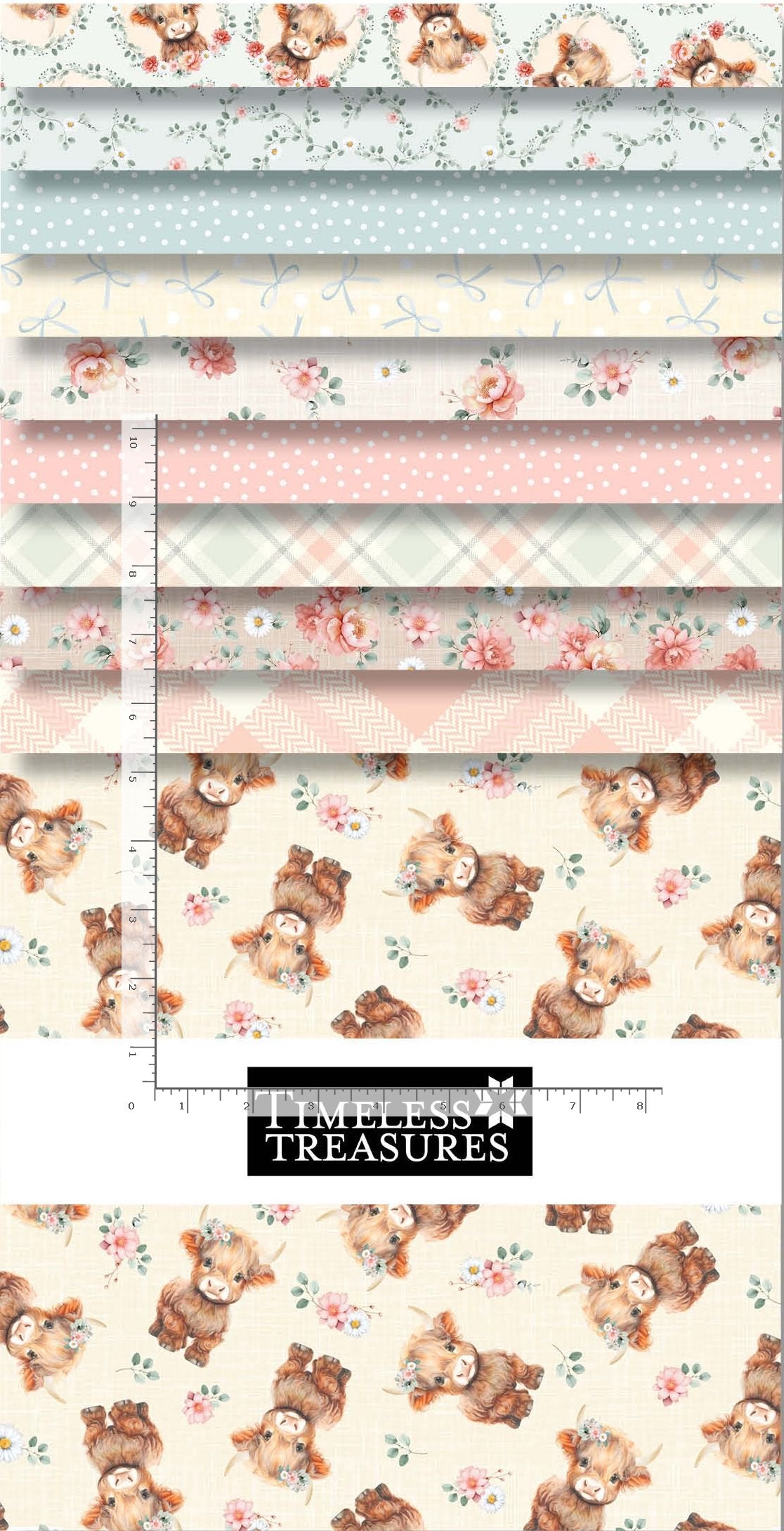 Timeless Treasures - Cows -Layer Cake - 10 x-10- 42-pcs