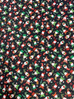 44"-hi-fashion-Christmas Gnomes Black-100%-cotton