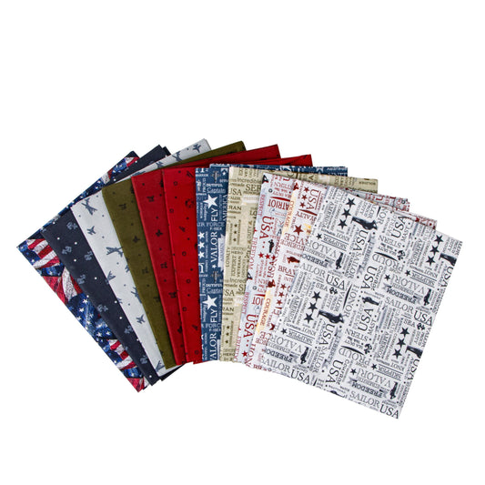 Riley Blake: Coming Home - 1 Yard Bundle in Military Branches Colorway