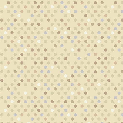 44"  - Benartex -  "Confetti Drop"  - Tan -  100% Cotton