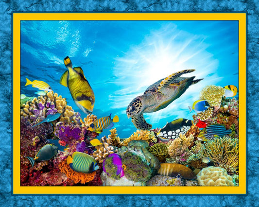 Panel -  45"  "Coral Reef Panel"  - 100% Cotton