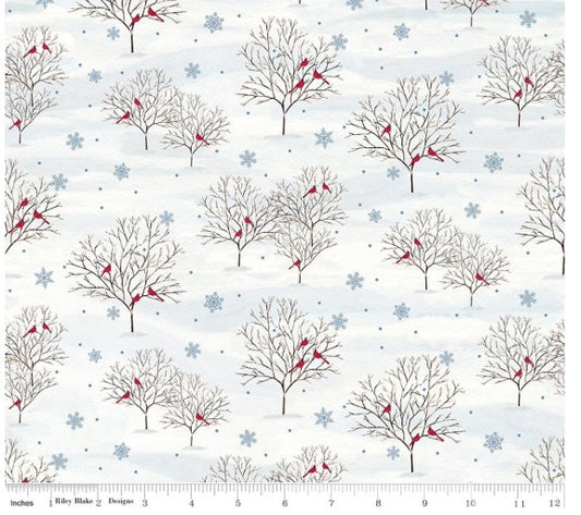 44"  - Riley Blake -  "Covered Bridges in Winter"  - Snow -  100% Cotton