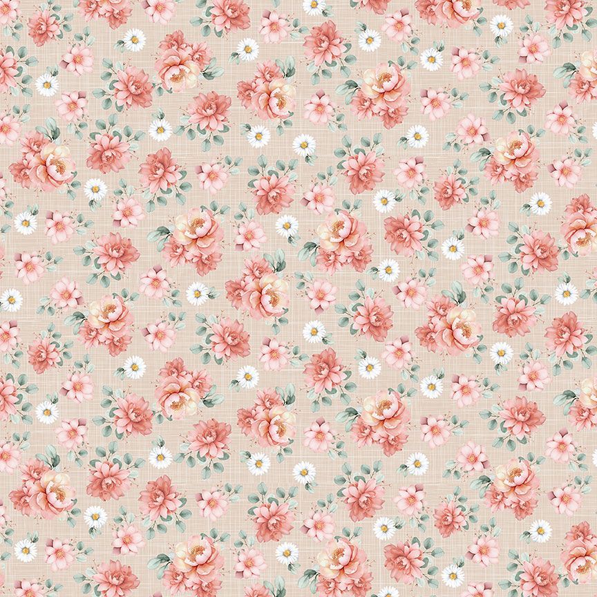 44"  - Timeless Treasures - FLORAL BOUQUET -  100% Cotton
