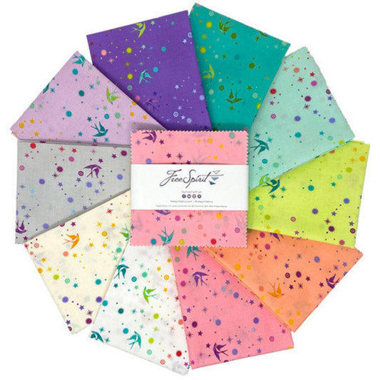 Kaffe Fassett Collective - Tula Pink - Fairydust -Charm Pack- 5"x 5"- 42 pcs  100%-cotton quilting fabric