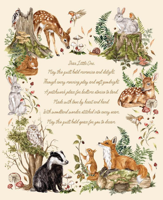 Moda - Fable Fern Quilt Cuddle Panel - Cloud - 100% Polyester 36"x44"