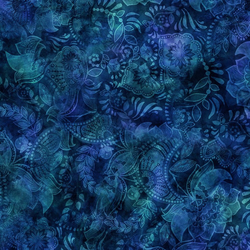 44"  -Fairy Tale "Blue/Green2" - 100% Cotton