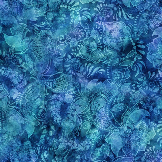 44"  -Fairy Tale "Blue2" - 100% Cotton