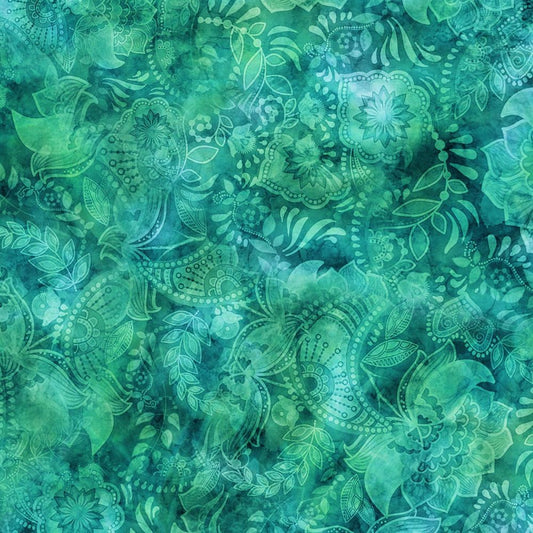 44"  - Fairy Tale  "Blue/Green 30" - 100% Cotton