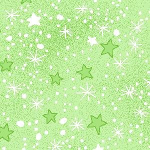 44"  - Flannel - "Green Stars"  -  100% Cotton