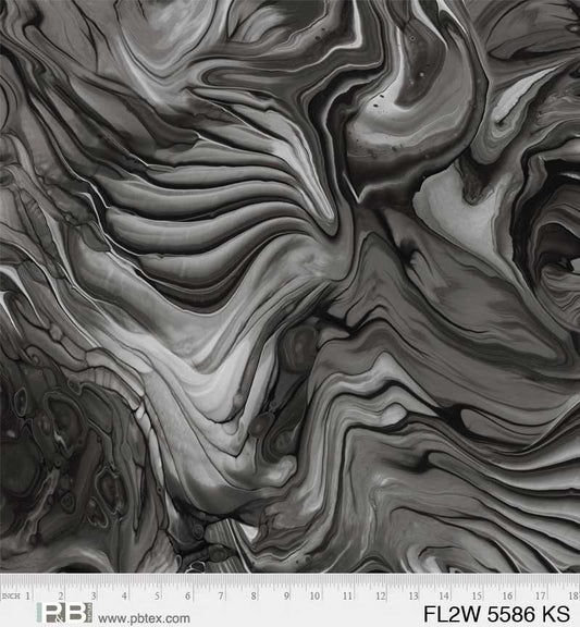 108"  -  P&B Textiles  - "Fluidity II"  Charcoal -  100% Cotton