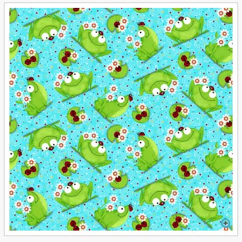 44"  - Flannel - "Frogs, Bugs and Flowers"  -  100% Cotton