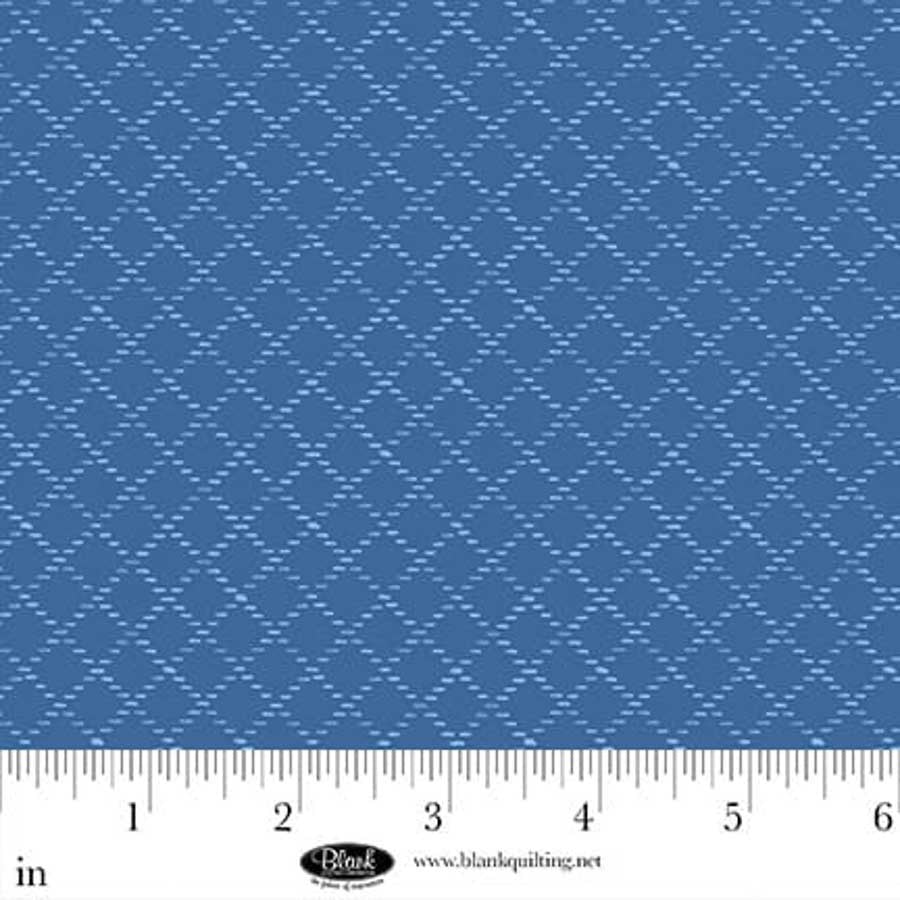 44" -Blank Quilting - Front Porch Charm - "Blue"  - 100% Cotton