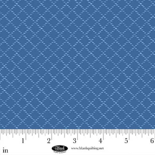 44" -Blank Quilting - Front Porch Charm - "Blue"  - 100% Cotton