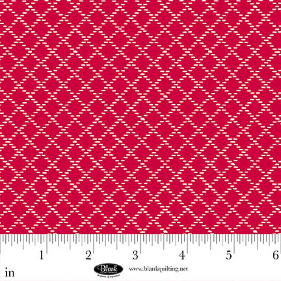 44" -Blank Quilting - Front Porch Charm - "Red"  - 100% Cotton