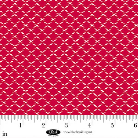 44" -Blank Quilting - Front Porch Charm - "Red"  - 100% Cotton