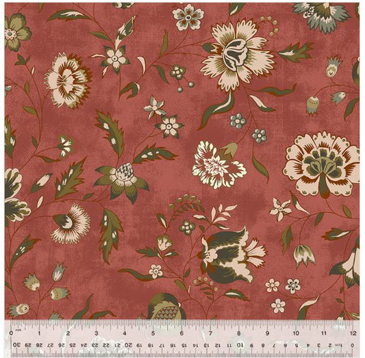 44"  - Windham Fabrics " Garden Tales - Pomegranate" - 100% Cotton
