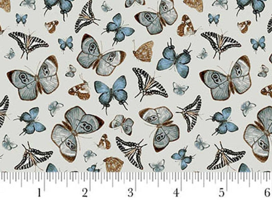 58"- Henry Glass  - Minky - "Whimsical Woods - Butterfly Toss" - 100% Polyester
