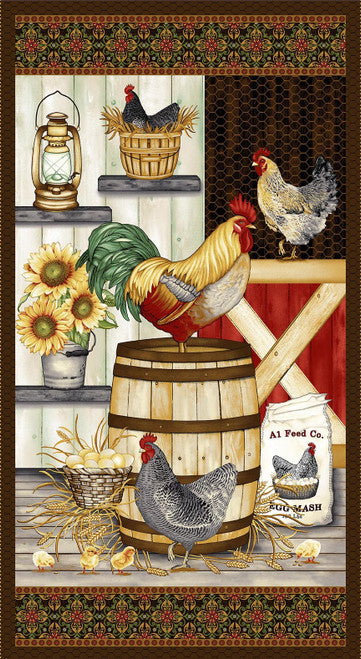 44" Henry Glass "Chicken Shack" Panel - 100% Cotton