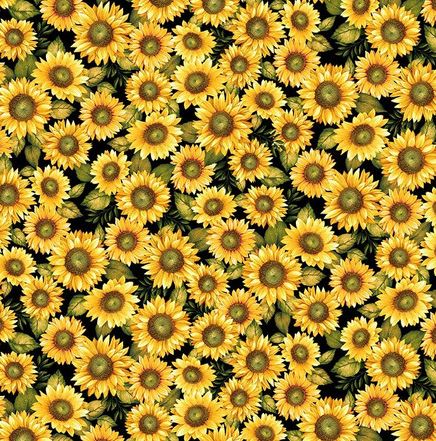 44"-Henry Glass Sunflowers-100%-cotton