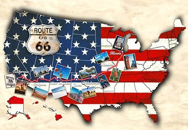 Panel - 44"x31"Hoffman Fabrics - "Route 66"  - 100% Cotton