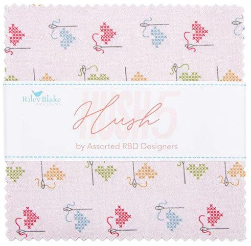 Riley Blake -Charm Pack - "Hush Hush 5" -5"x5" -42 pcs