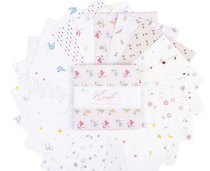 Riley Blake -Charm Pack - "Hush Hush 5" -5"x5" -42 pcs