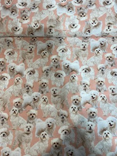 44"-Dog-Maltese -allover-print Pink
