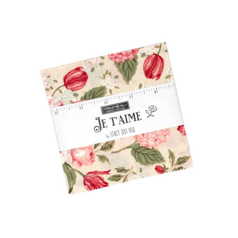Moda -Charm Pack - "Je Taime" - 5"x 5" -42 pcs