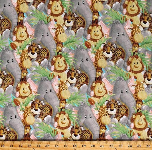 44"-"Jungle Babies" - Nursery - 100% Cotton