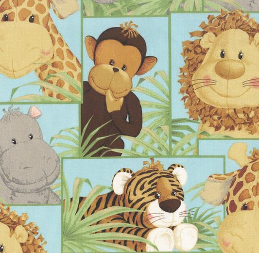 44"-"Jungle Babies Patch" - Nursery - 100% Cotton