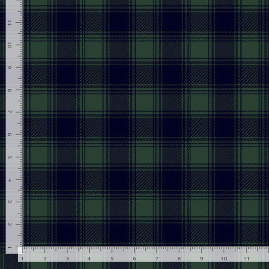 44"  - Timeless Treasures -  Welcome Winter "Green Plaid" -  100% Cotton