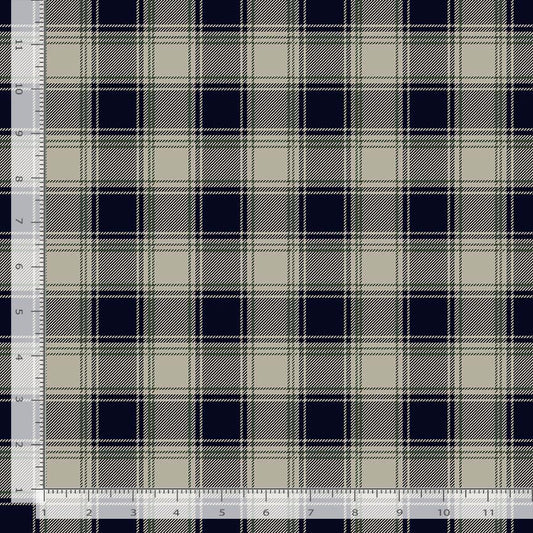 44"  - Timeless Treasures -  Welcome Winter "Lt Green Plaid" -  100% Cotton