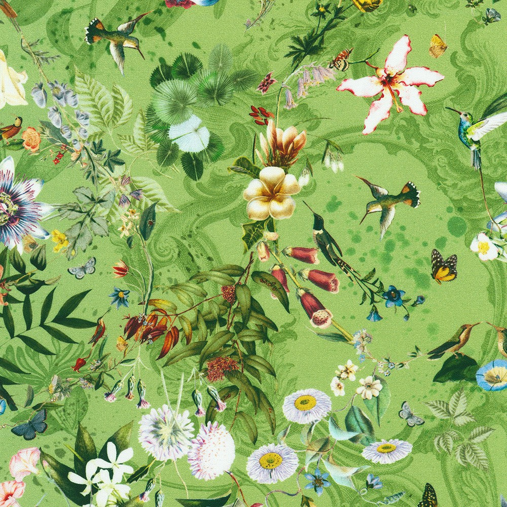 44"  - Robert Kauffman -  "Twilight Terrace" Meadow-  100% Cotton